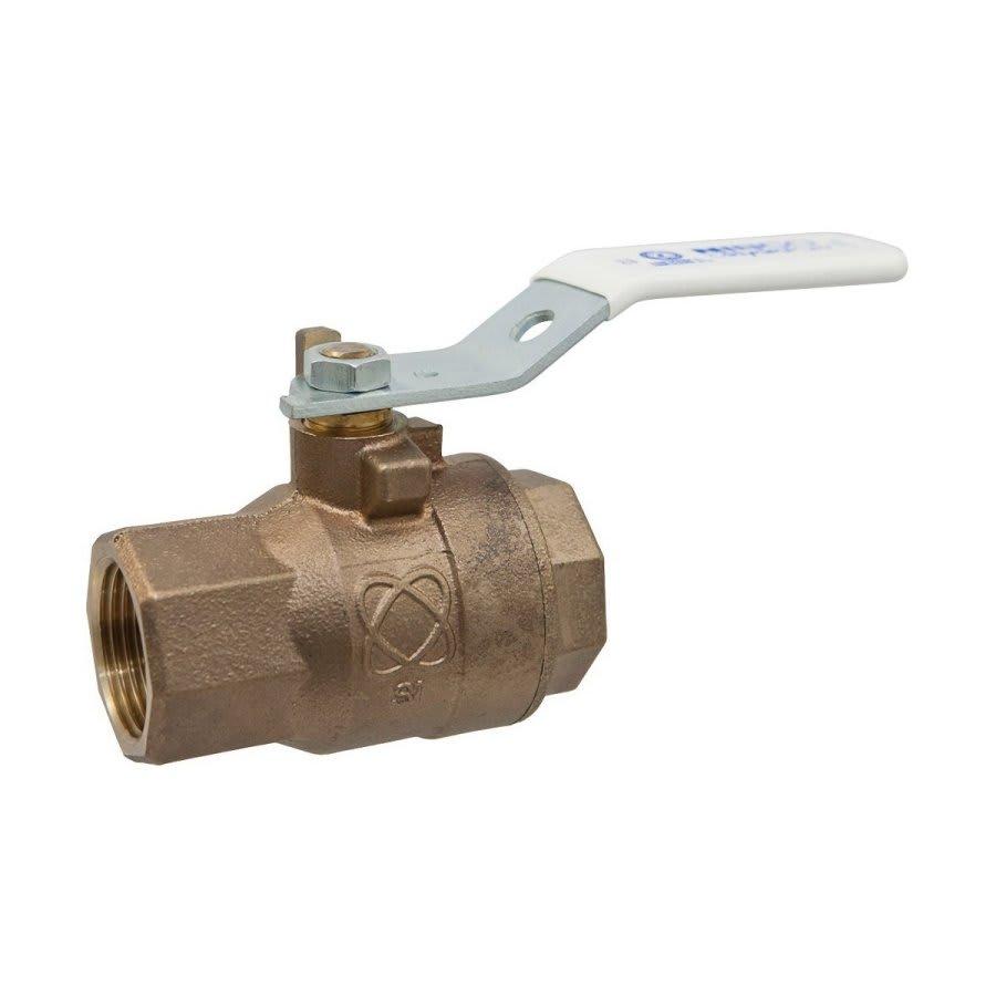 2-Piece Ball Valve, 2 in, FNPT, Full Port, Bronze Ball, Bronze