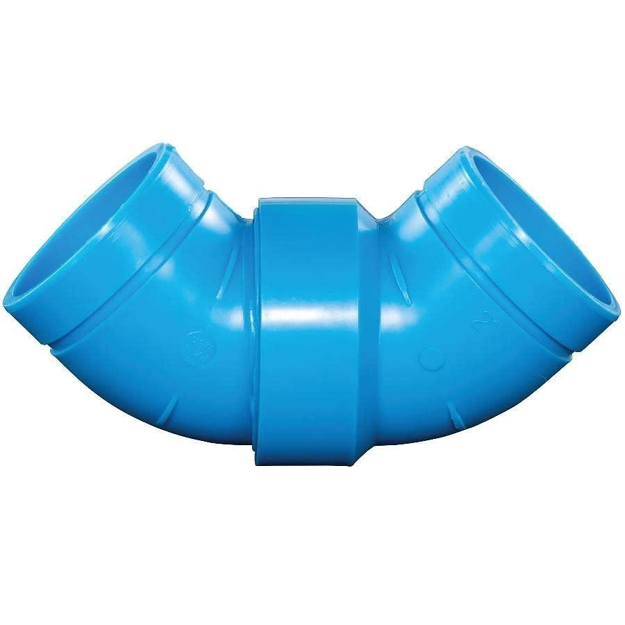 Blueline™ Acid Waste Long Turn 90 deg Elbow, 3 in, Polypropylene