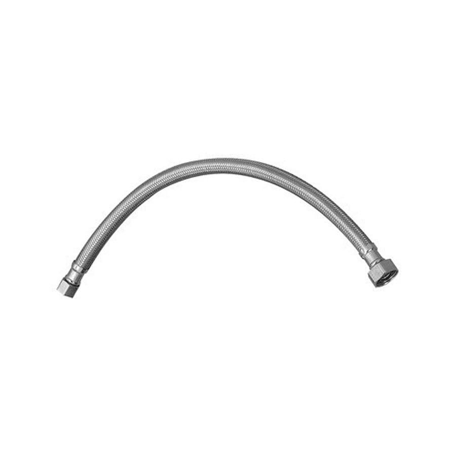 Flexible Water Supply, 3/8 x 1/2 in, Comp x FNPT, 20 in L, Stainless Steel