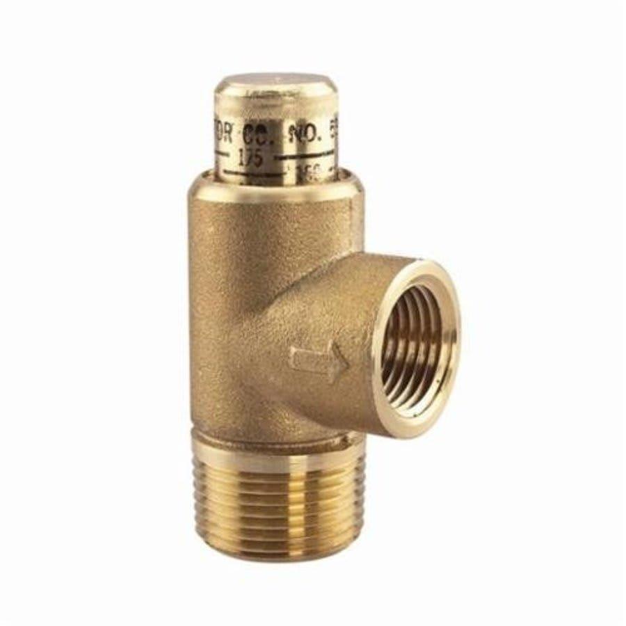 Pressure Relief Valve, 1/2 in, MNPT x FNPT, Brass