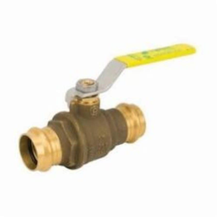2-Piece Ball Valve, 1 in, Press, Full Port, Brass Ball, Brass