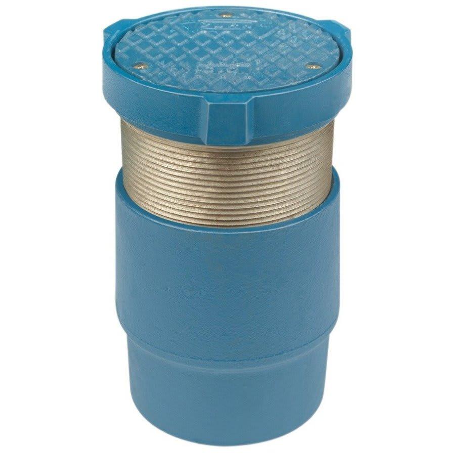 Cleanout With Top, 4 in Outlet, No Hub, 5-1/8 in Cover, Round, Cast Iron