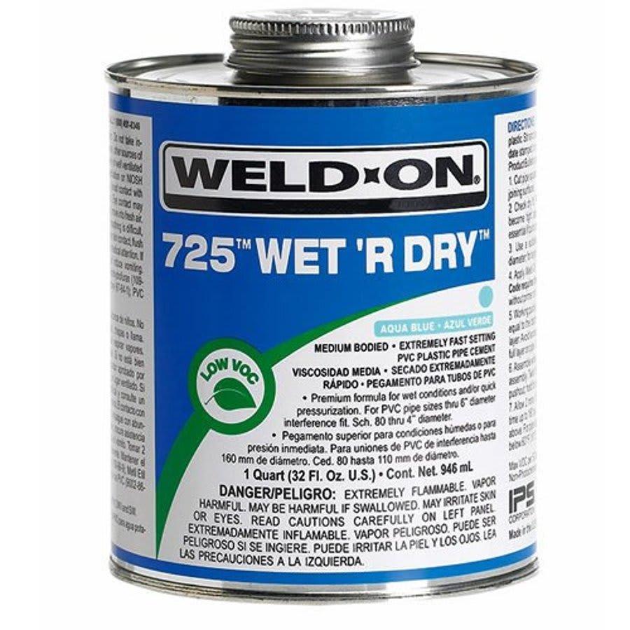 725™ Medium Body Cement, 1/4 pt, Aqua Blue, For PVC