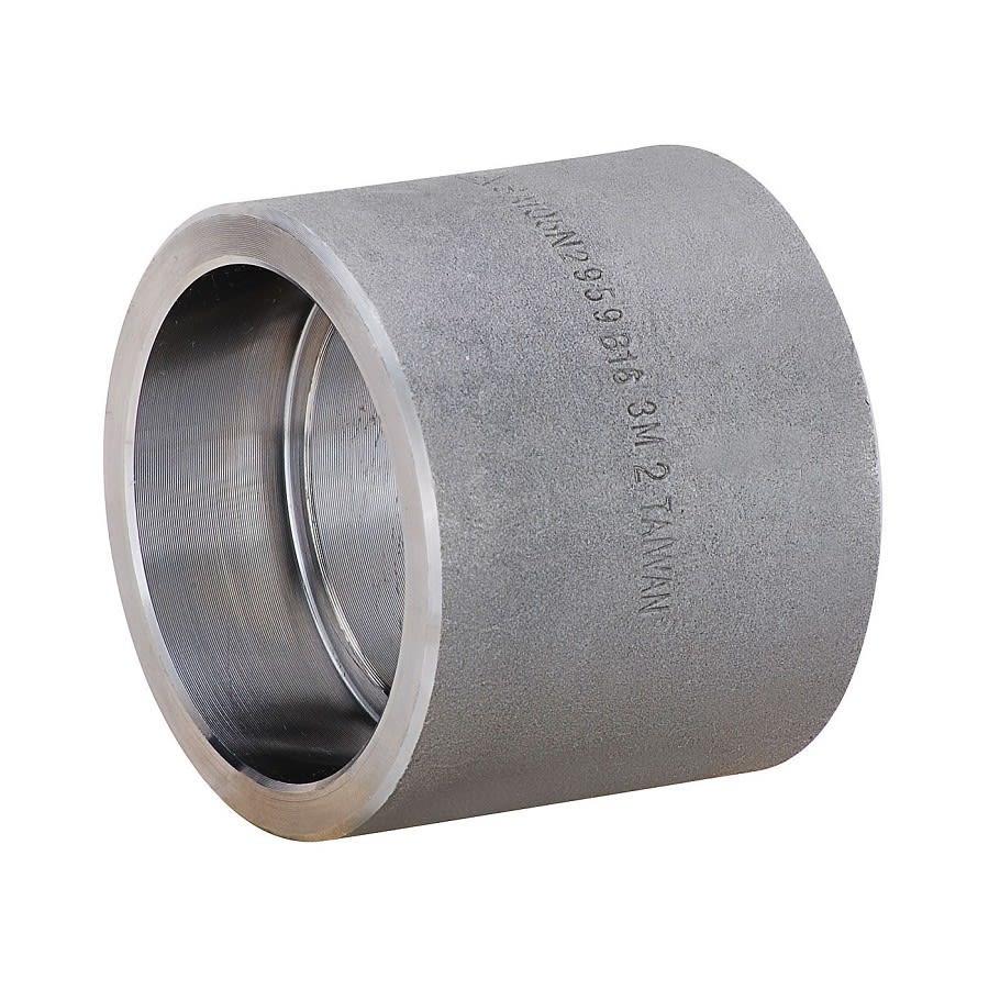 Coupling, 1/2 in, Socket Weld, SCH 80/XH, Forged Steel, 3000 lb