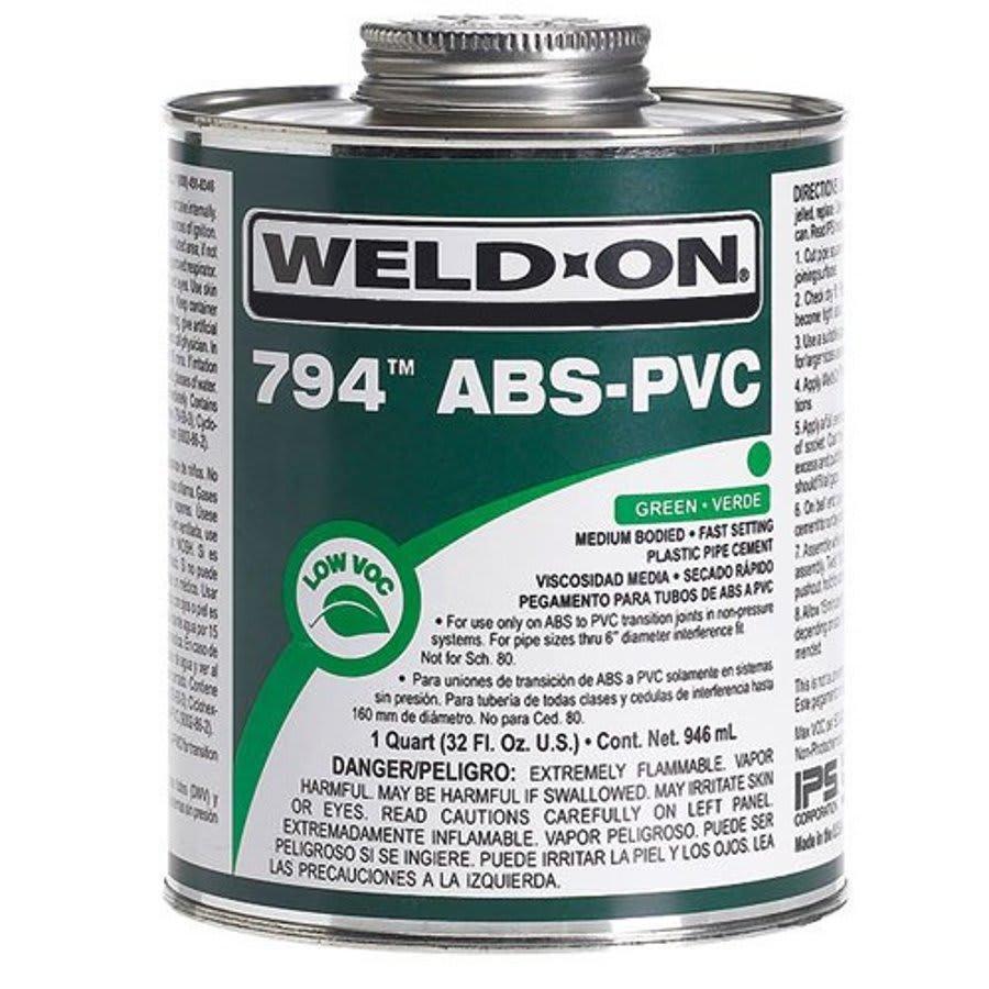 794™ Medium Body Cement, 1 qt, Green, For PVC - ABS Transition
