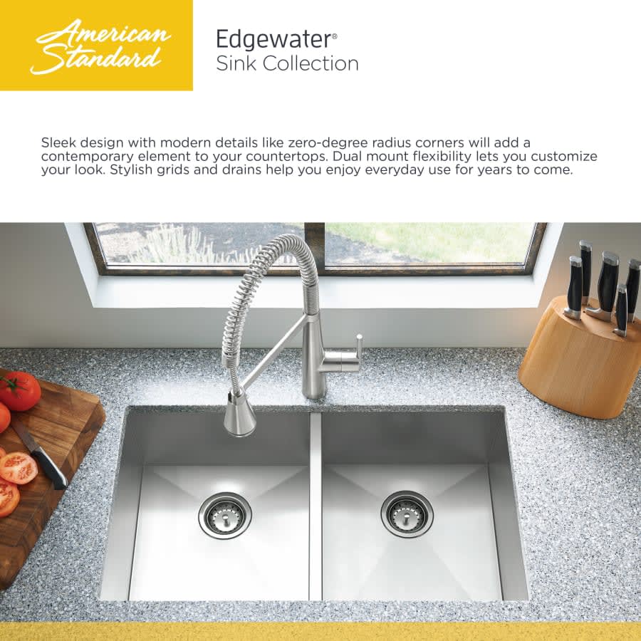 Edgewater 25" Single Basin Stainless Steel Kitchen Sink for Drop In or Undermount Installations with Single Faucet Hole - Drain Included