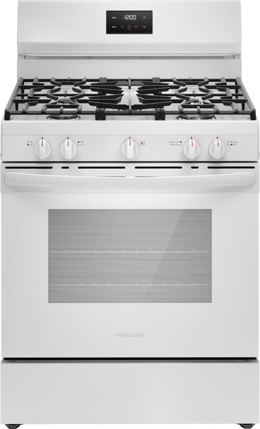 Frigidaire 30 in. 5.0 cu. ft. 5-Burner Gas Range with Manual Clean in White