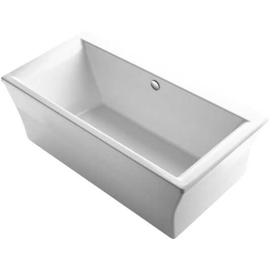 Stargaze 72" Free Standing Bath Tub with Fluted Shroud, Lumbar Support, and Center Drain