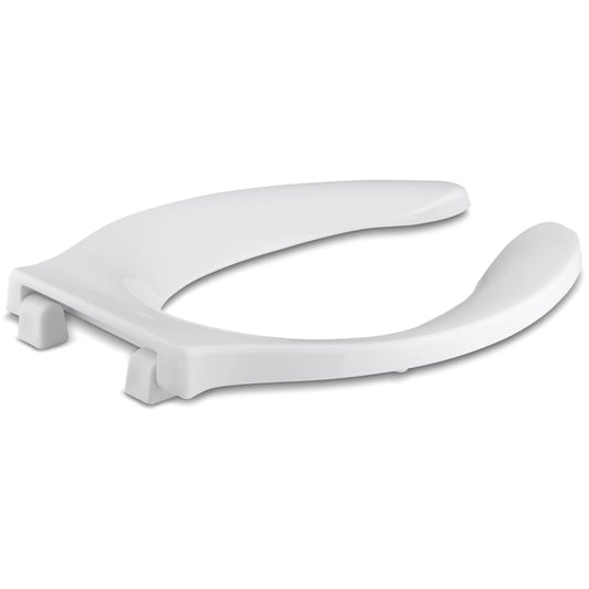 Stronghold Elongated Open-Front Toilet Seat with Integrated Handle and Check Hinge