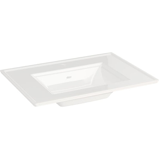 Town Square S 31" Rectangular Vitreous China Deck Mounted Bathroom Sink with Overflow and Single Faucet Hole