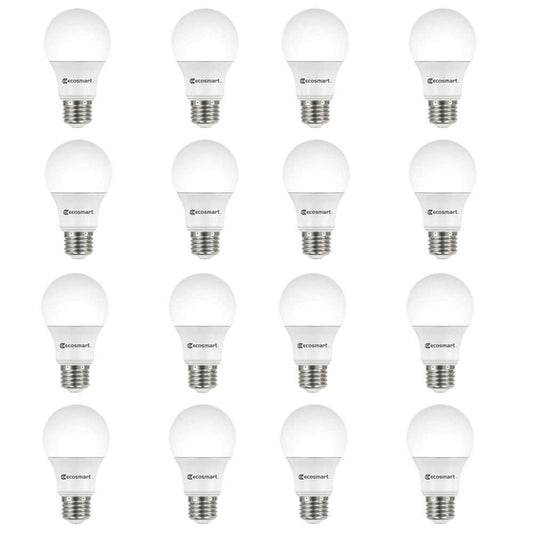EcoSmart 60-Watt Equivalent A19 Dimmable Energy Star LED Light Bulb in Bright White (8-Pack)