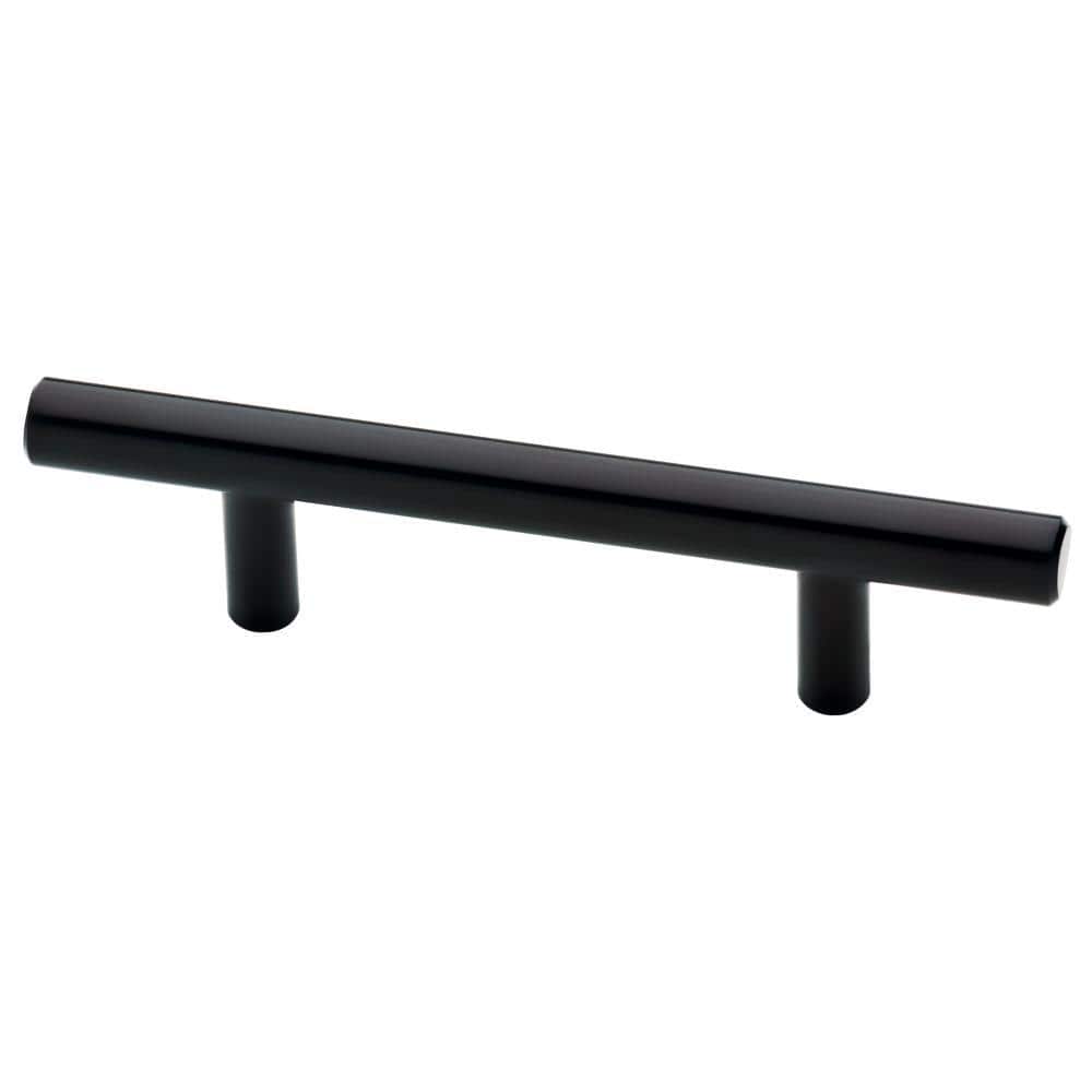 Solid Bar 3 in. (76 mm) Matte Black Cabinet Drawer Bar Pull