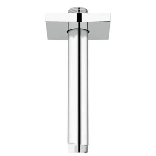 6" Ceiling Shower Arm with Square Flange and 1/2" Threaded Connection