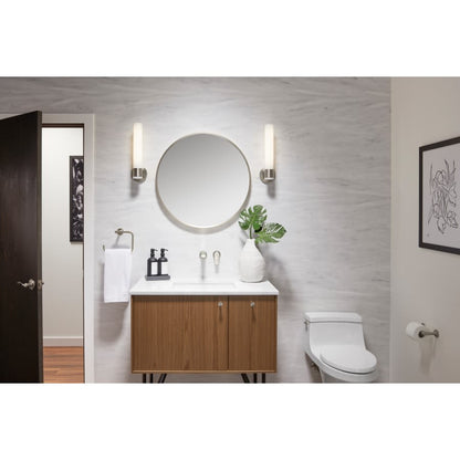 Essential 28-1/8" x 28-1/8"Circular Flat Framed Wall Mounted Bathroom Mirror