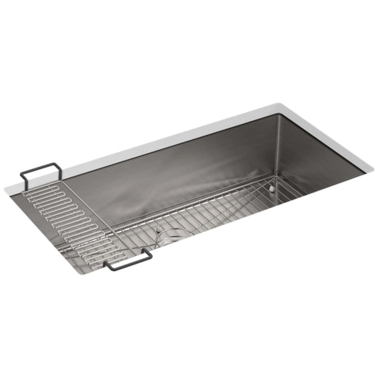 Strive 35" Single Basin Undermount 16-Gauge Stainless Steel Kitchen Sink with SilentShield with Accessories Included