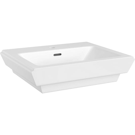 22-7/8" Rectangular Vitreous China Pedestal Bathroom Sink with Overflow and 1 Faucet Hole at 0" Centers