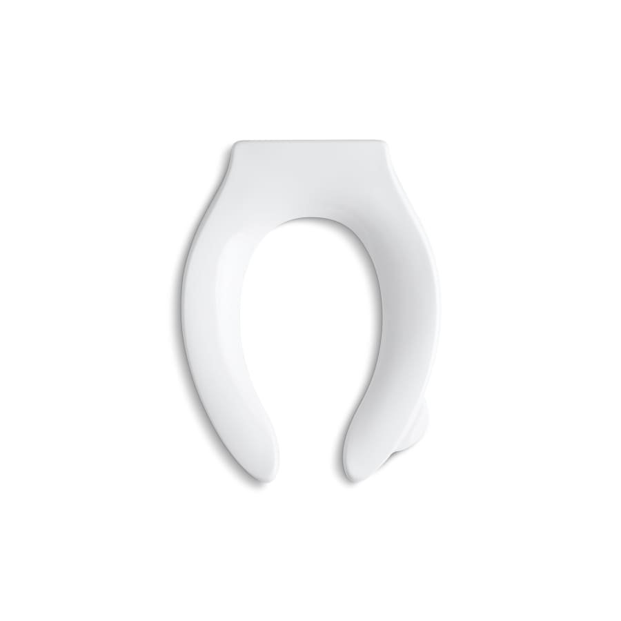 Stronghold Elongated Open-Front Toilet Seat with Anti-Microbial Agent, Integrated Handle and Check Hinge