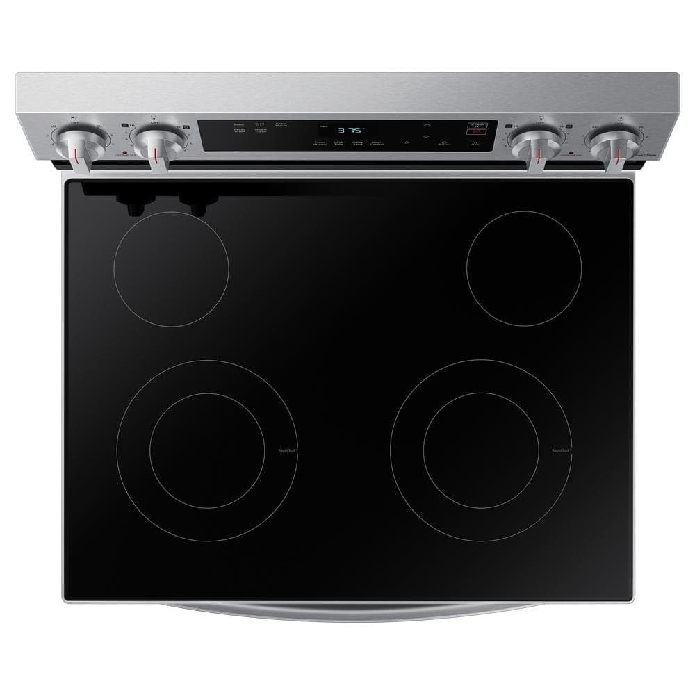 30"W 6.3Cuft 4E Smoothtop Electric Range Stainless Steel