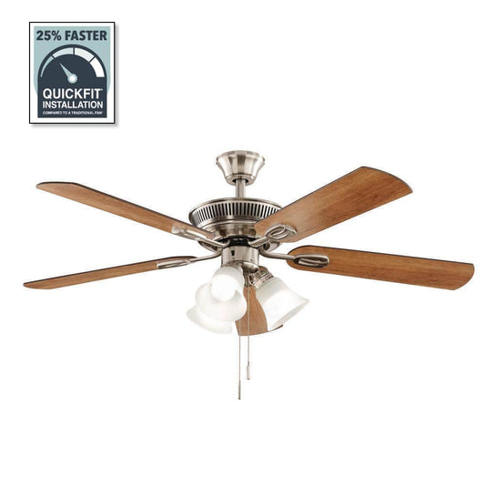 Hampton Bay Glendale III 52 in. LED Indoor Oil Rubbed Bronze Ceiling Fan with Light and Pull Chains